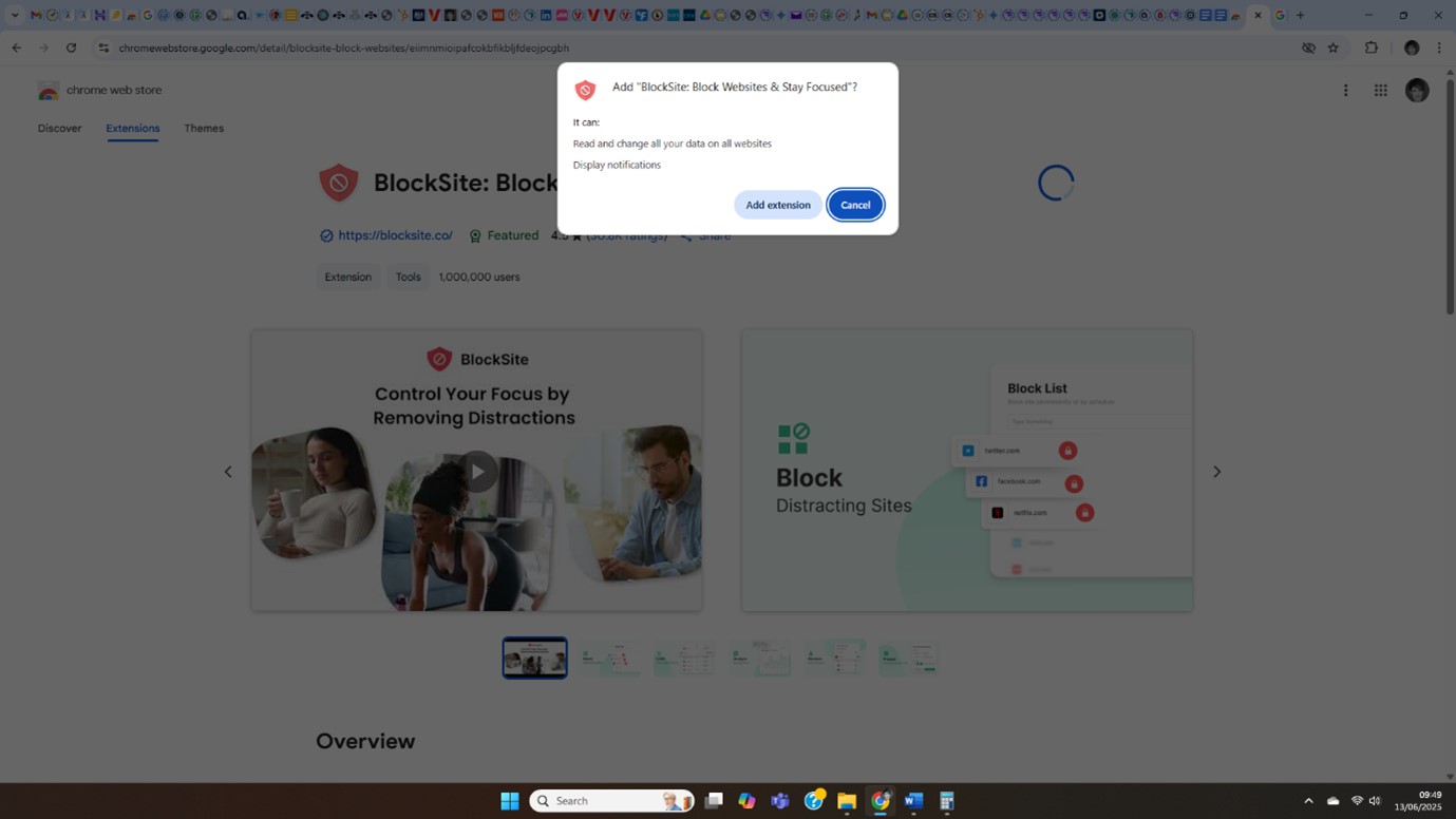 Blocking websites on Google Chrome