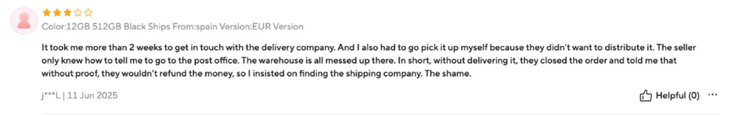 AliExpress customer reviews