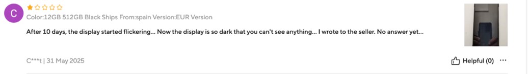 AliExpress customer reviews