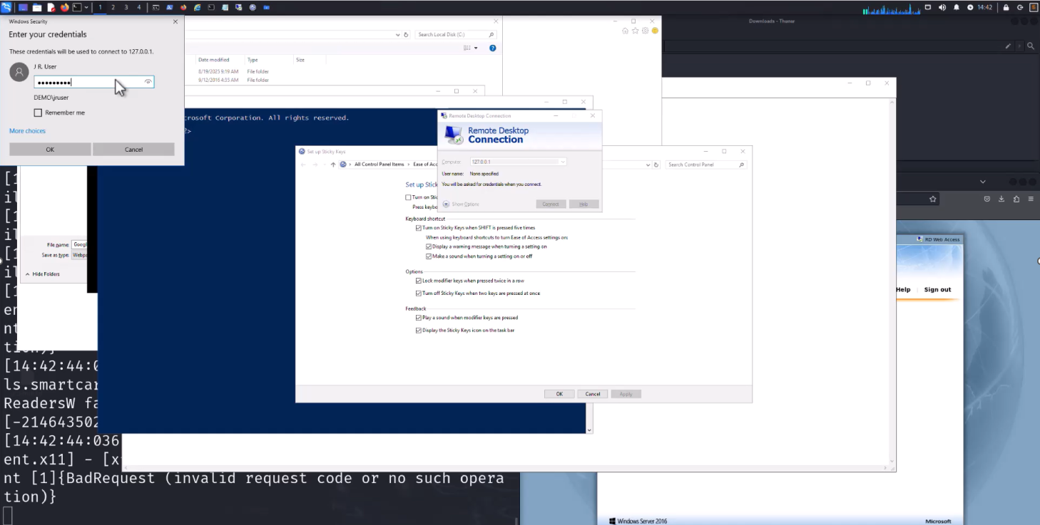 Rodewald demonstrated how the attackers got access to the victim’s Windows GUI through RDP.