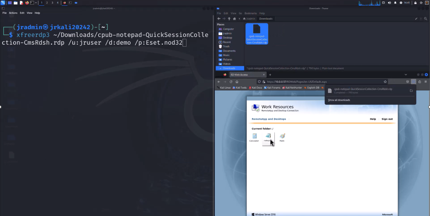Simulating initial access on kali