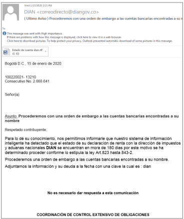 Operation King TUT spearphishing email