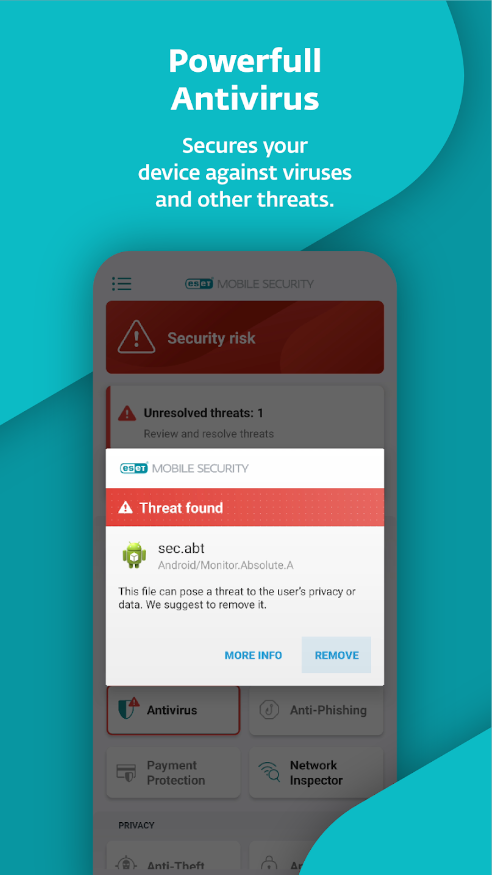 Screenshot showing ESET Mobile Security