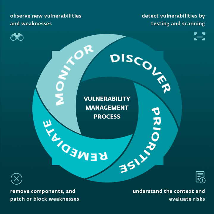Infographic explaining vulnerability management process