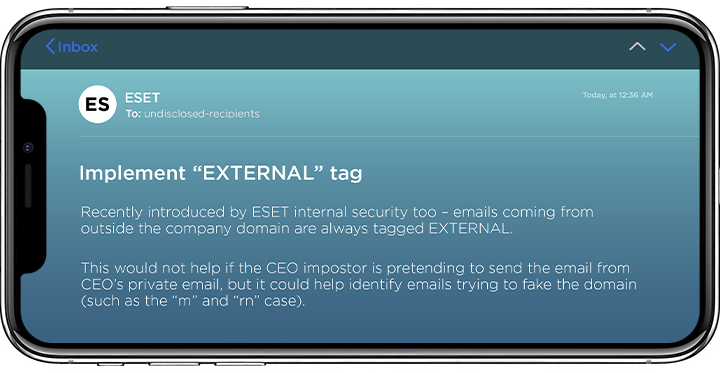 Use mail tag EXTERNAL