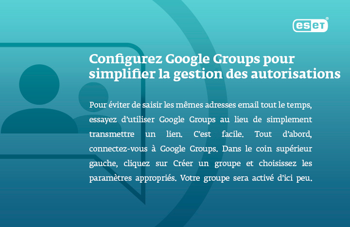 Conseil de gestion des autorisations dans Google Groups