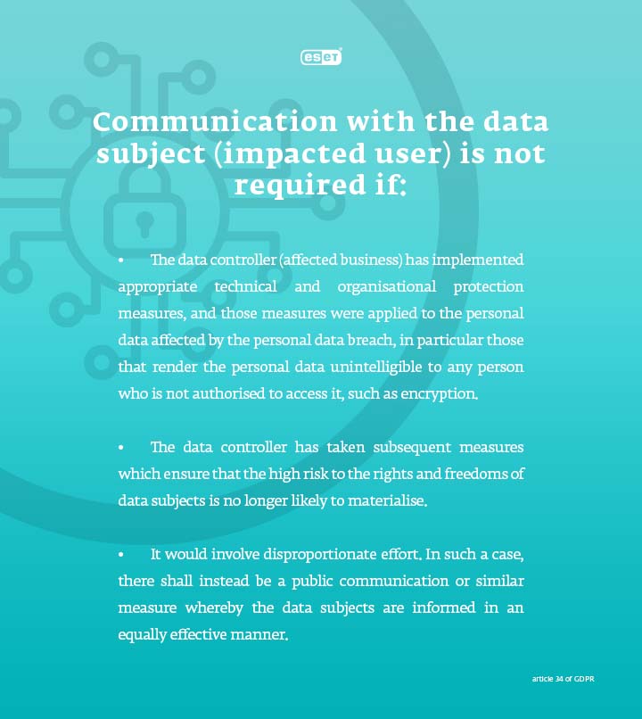 Communication with the data subject: when is it not required?