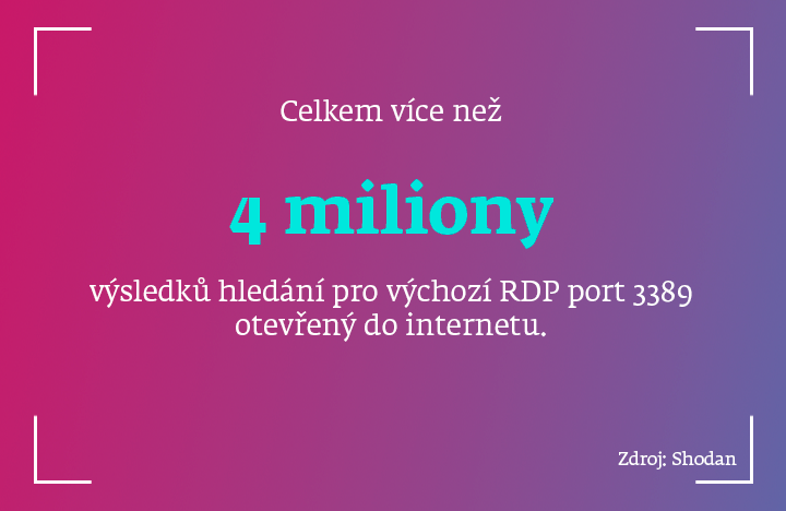 počet otevřených RDP portů 3389