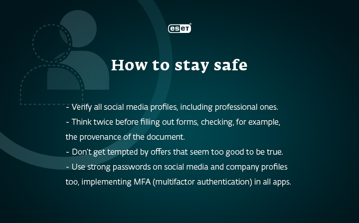 Infobox describing tips about how to stay safe when it comes to social media