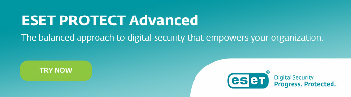 Banner displaying ad for ESET PROTECT Advanced solution