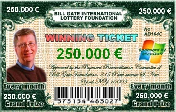 Bill Gates bogus lottery ticket