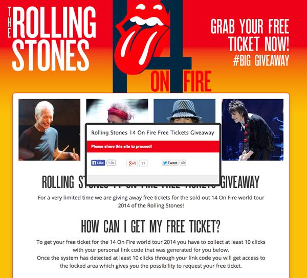 Scam Rolling Stones website