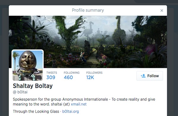 Shaltay Boltay's Twitter account