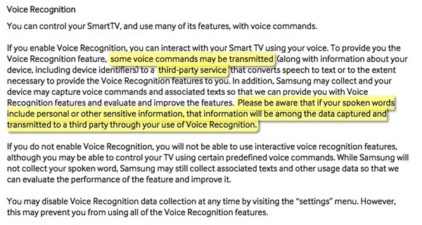 Samsung privacy statement