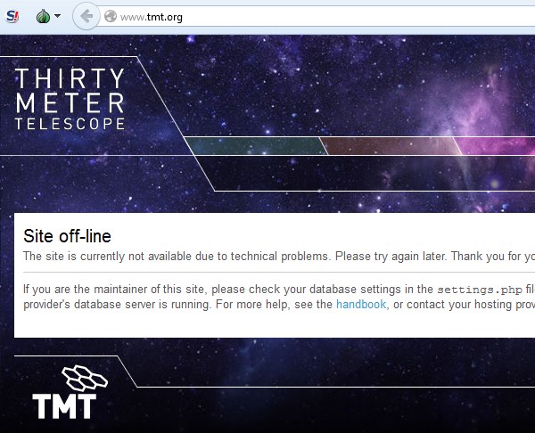 TMT website down