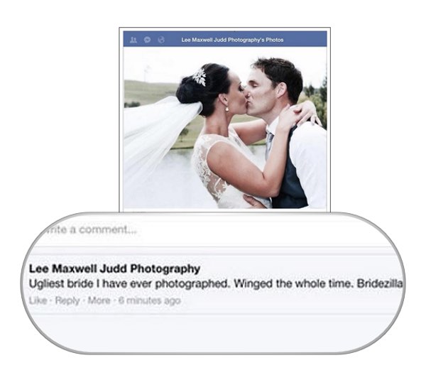 Bridezilla comment on Facebook