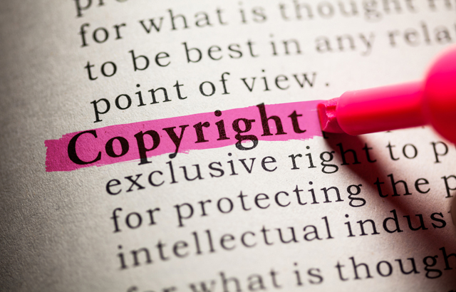 The word copyright highlighted