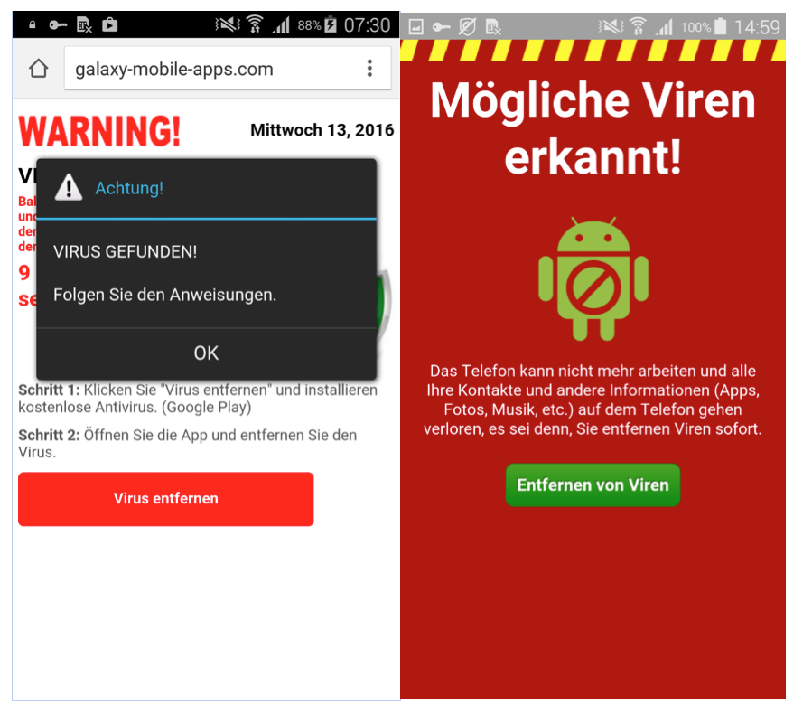 Figure 7 Scareware targeting users in Germany