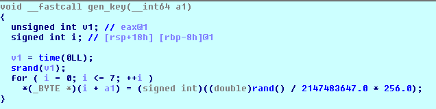 Figure 3 - Code generating encryption keys in Linux/KillDisk.A