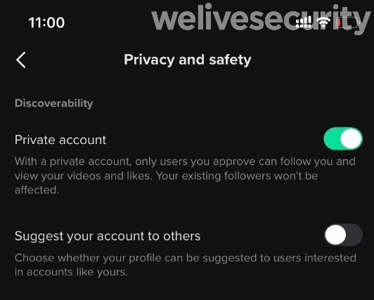 How to set up security and privacy in TikTok
