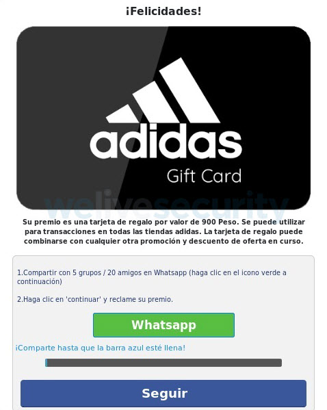 tenaz Álgebra nadar Engaño que ofrece regalos por aniversario de Adidas busca descargar app  maliciosa