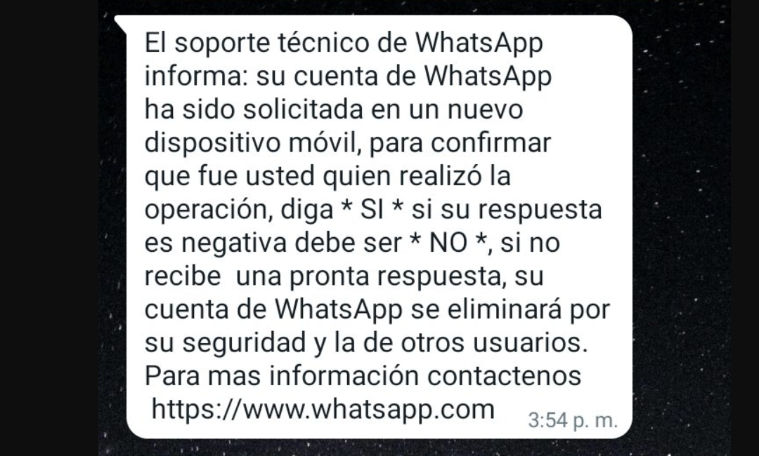 Robo de cuentas de WhatsApp