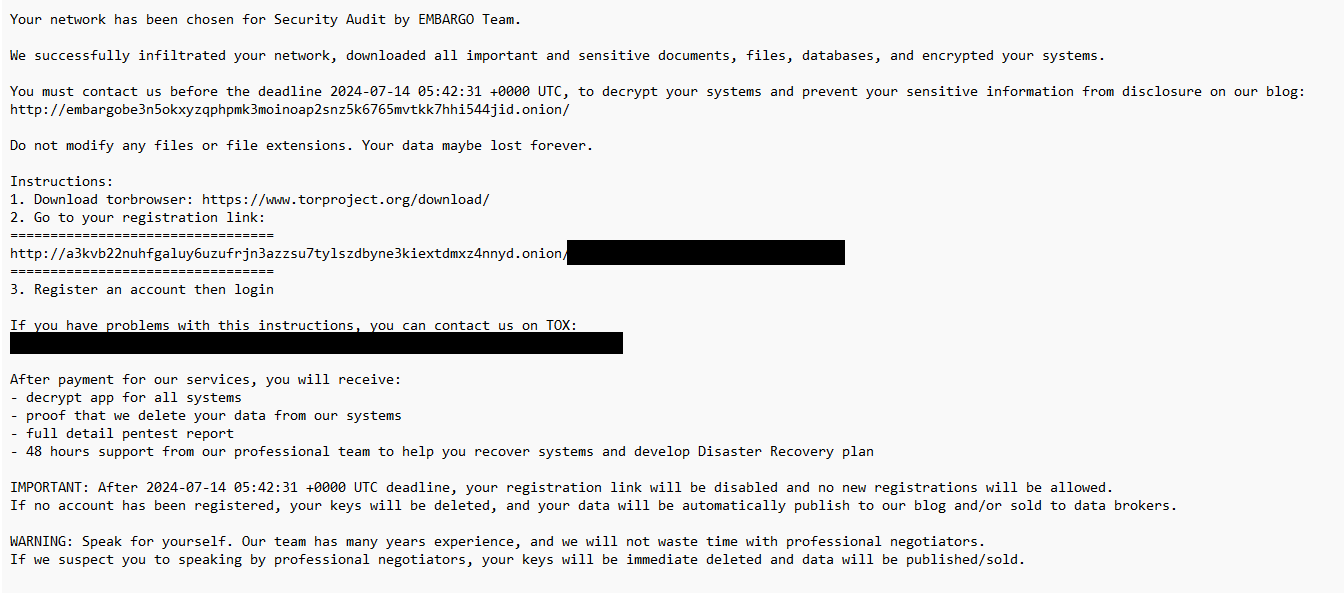 figure 2 - ransomnote anonymized