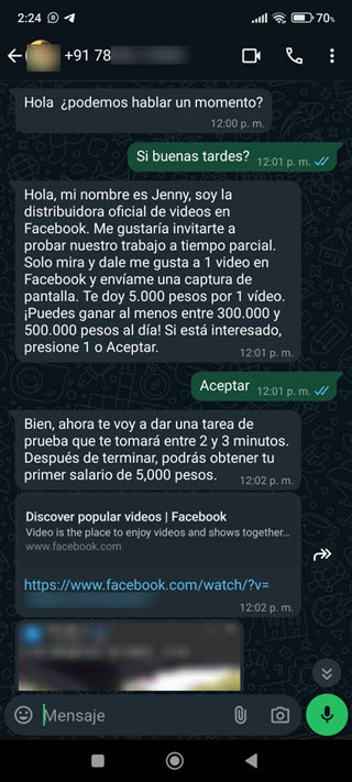 Whatsapp-estafas-ofertas-trabajo-scams-Facebook