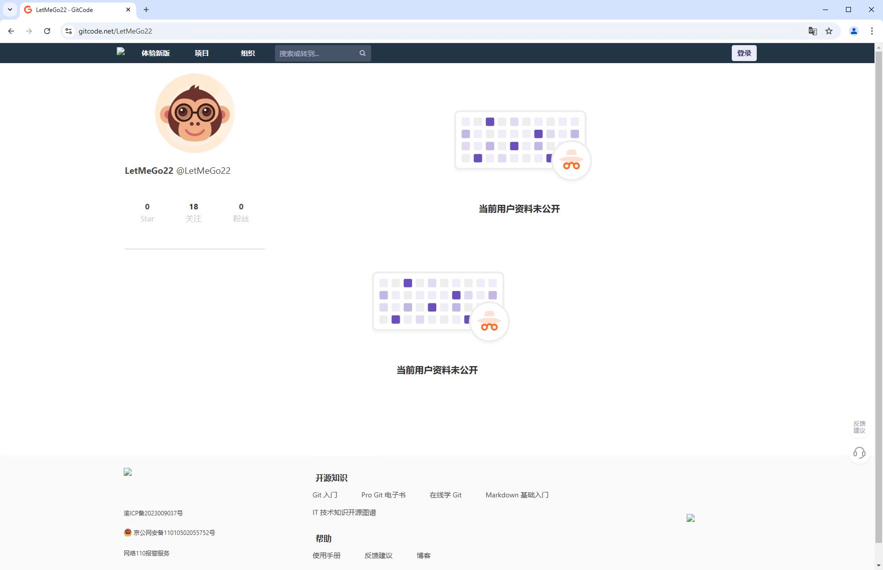 Figure 4. LetMeGo22 account at GitCode