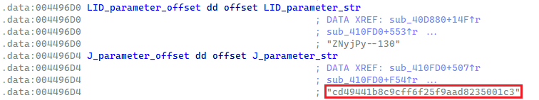 Figure 10. The J parameter in a Lumma Stealer sample Figure 10. J parameter in the LummaStealer sample