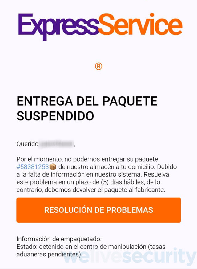 correo-falso-mensajeria-envio-Express