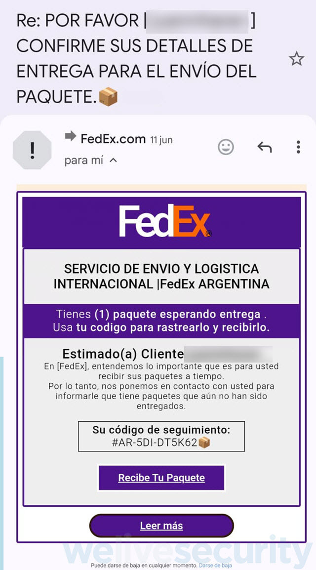 correo-falso-mensajeria-paquete-FedEx