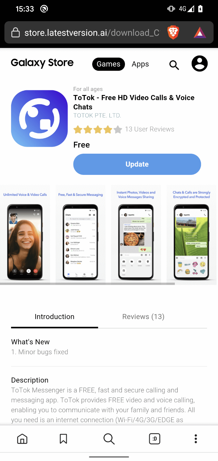 Figure 12. Dedicated website, mimicking Galaxy Store, for distributing malicious ToTok app