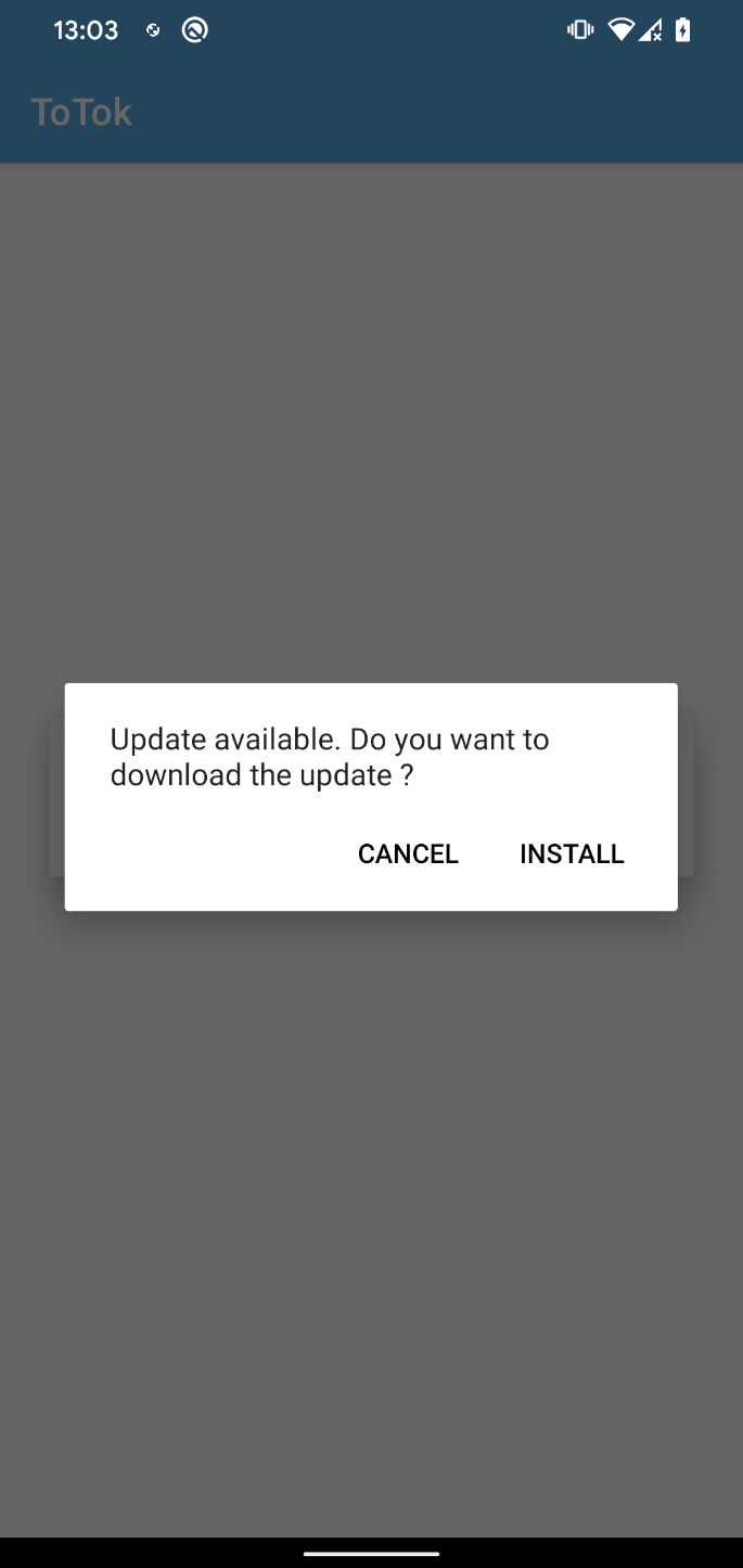 Figure 16. Simulated request to install update