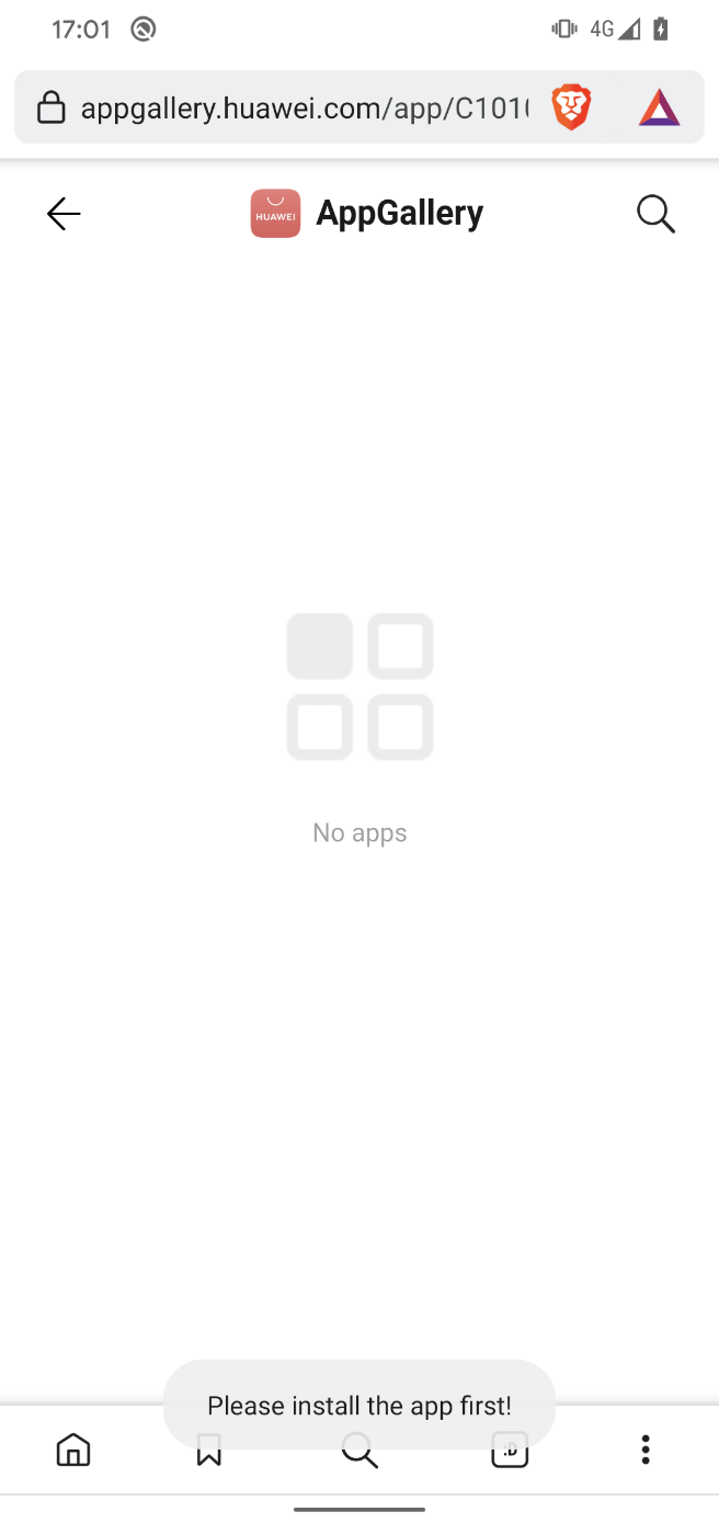 Figure 17. No result for ToTok app in AppGallery