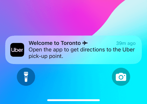 Figure 1. Uber notification iOS