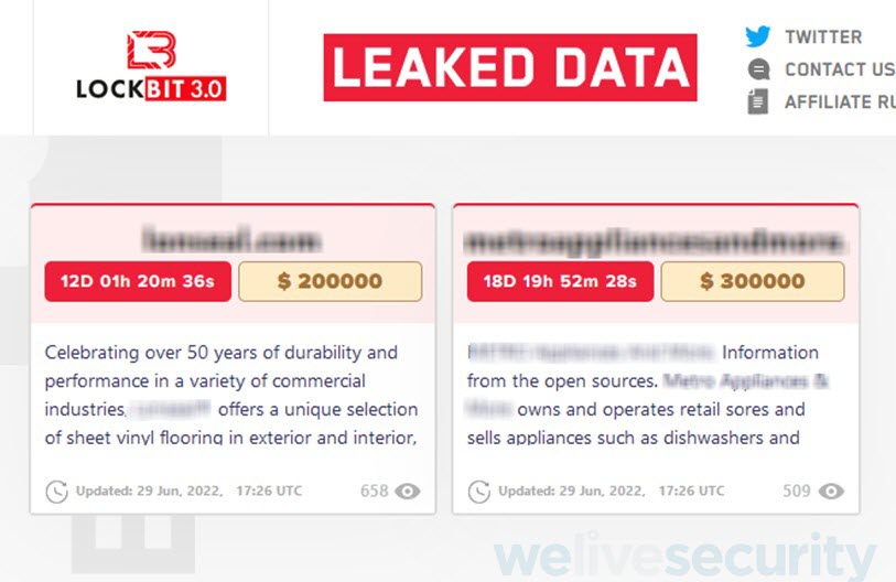 Data leak sites- grupos ransomware- 7