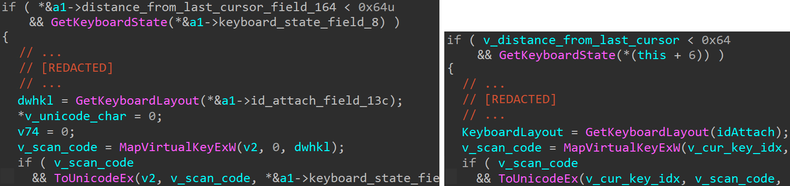 Figure 4. Code comparison between SlimAgent (left) and Xagent (right)