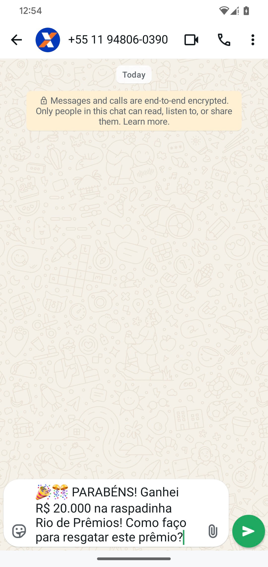 Figure 7. Draft message with option to send to a preselected WhatsApp contact