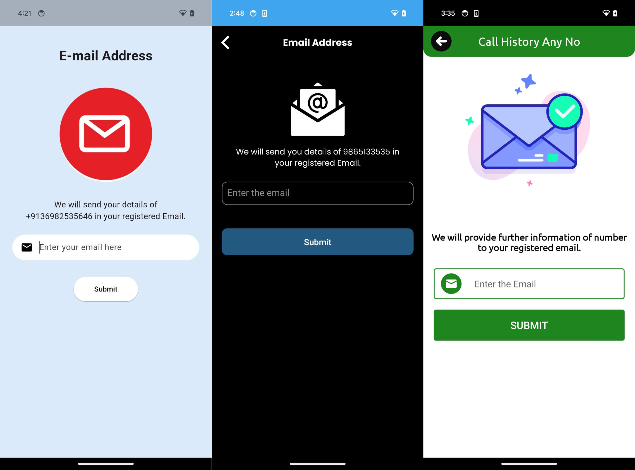 Figure 8. CallPhantom requests the user&rsquo;s email address