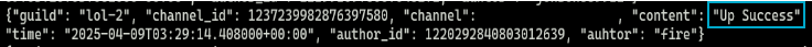 Figure 5. EchoCreep Discord Up Success message