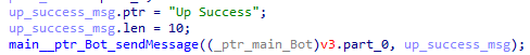 Figure 6. EchoCreep backdoor Up Success message
