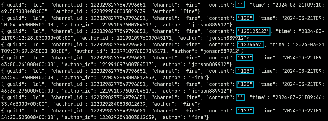 Figure 8. Junk commands