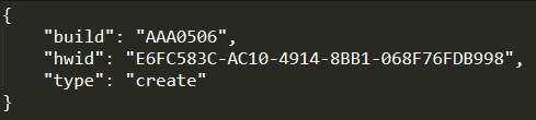 Figure 12. Example of a create request issued by Stealc