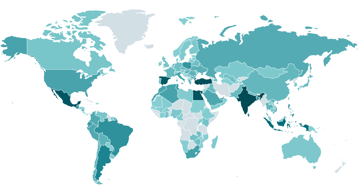 Figure 2. Distribution of Amadey &ndash; detection heatmap (2025&ndash;present)